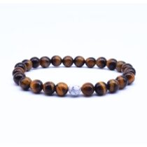 Tekli Beyaz Havlit Kaplangözü Doğaltaş Erkek Bileklik