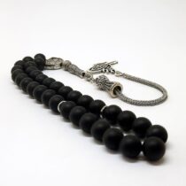 Tuğra Figürlü Mat Oniks Tesbih