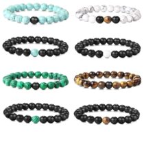 8li Çakra Doğaltaş Bileklik Set