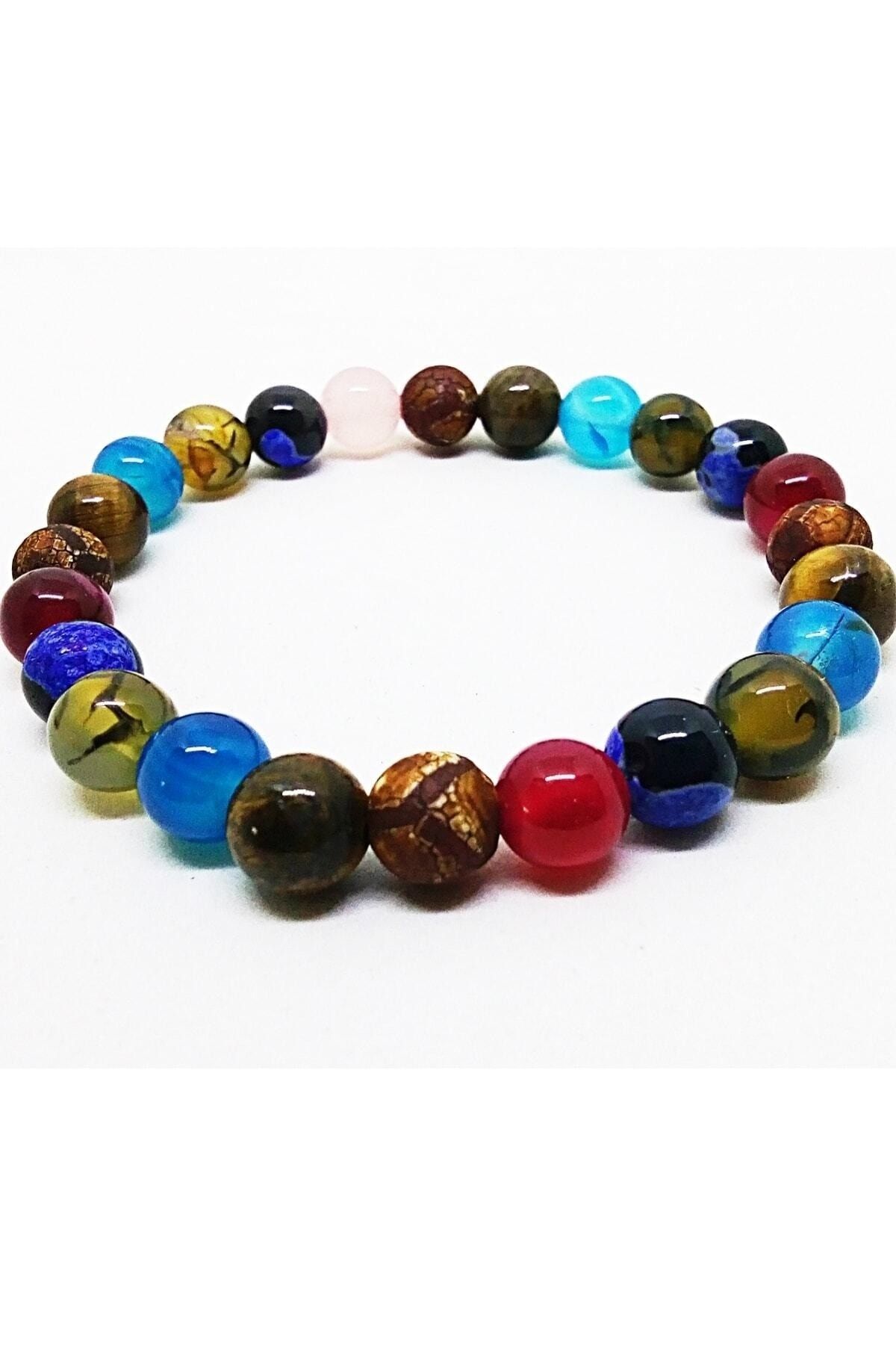 Çakra Doğaltaş Bileklik (tibet Akik-akik-kaplangözü)