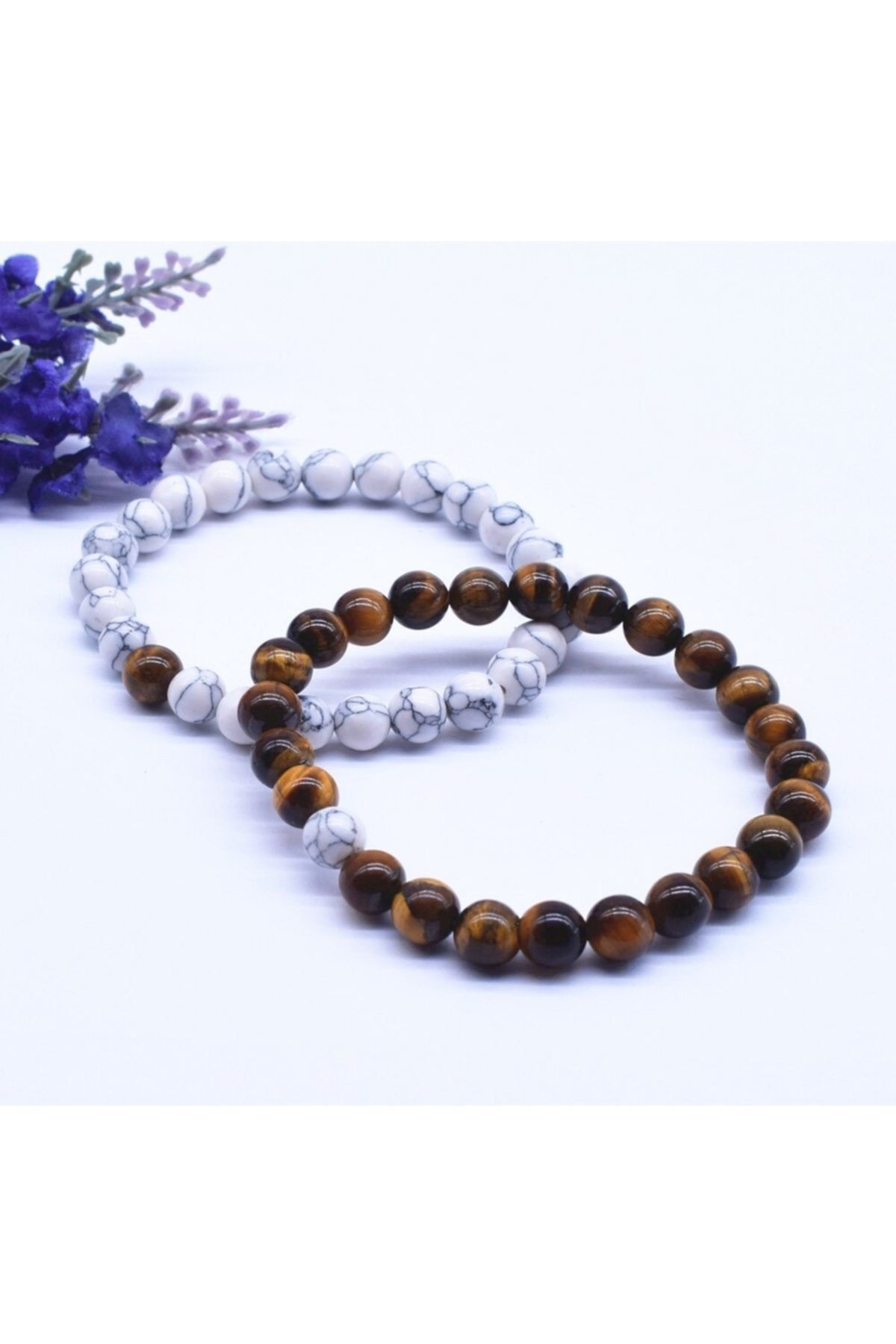 Ikili Kaplangözü Havlit Doğaltaş Erkek Bileklik - Görsel 2