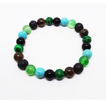 Çakra Doğaltaş Bileklik (turkuaz-akik-malahit-kaplangözü-lav-oniks)
