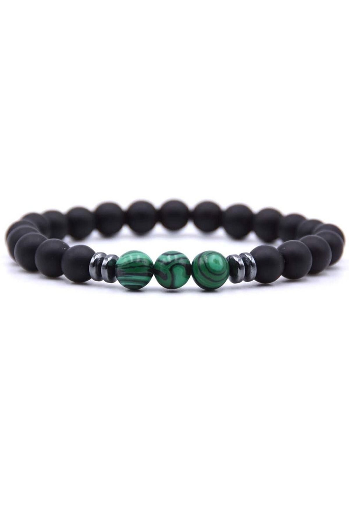 Oniks Hematit Malahit Doğaltaş Bileklik