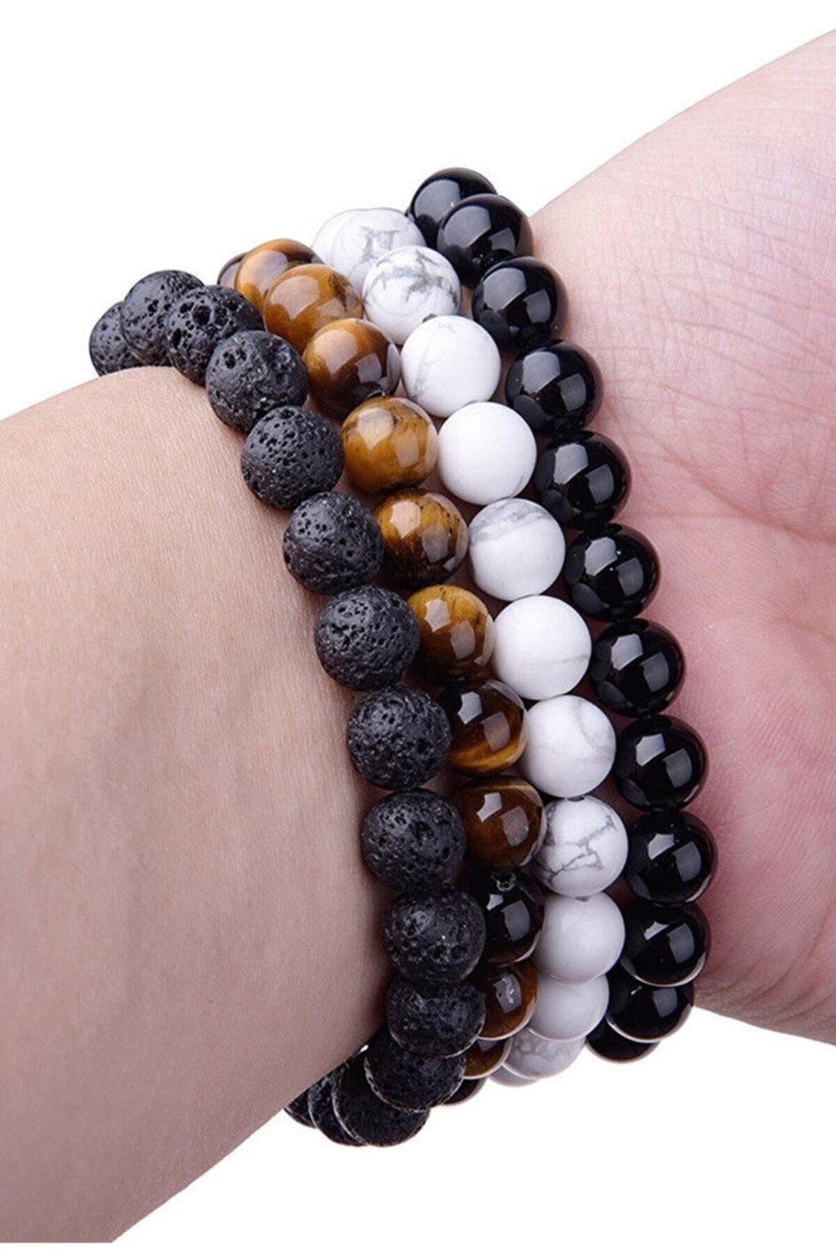 Erkek 4 Lü Doğaltaş Bileklik Seti - Görsel 2