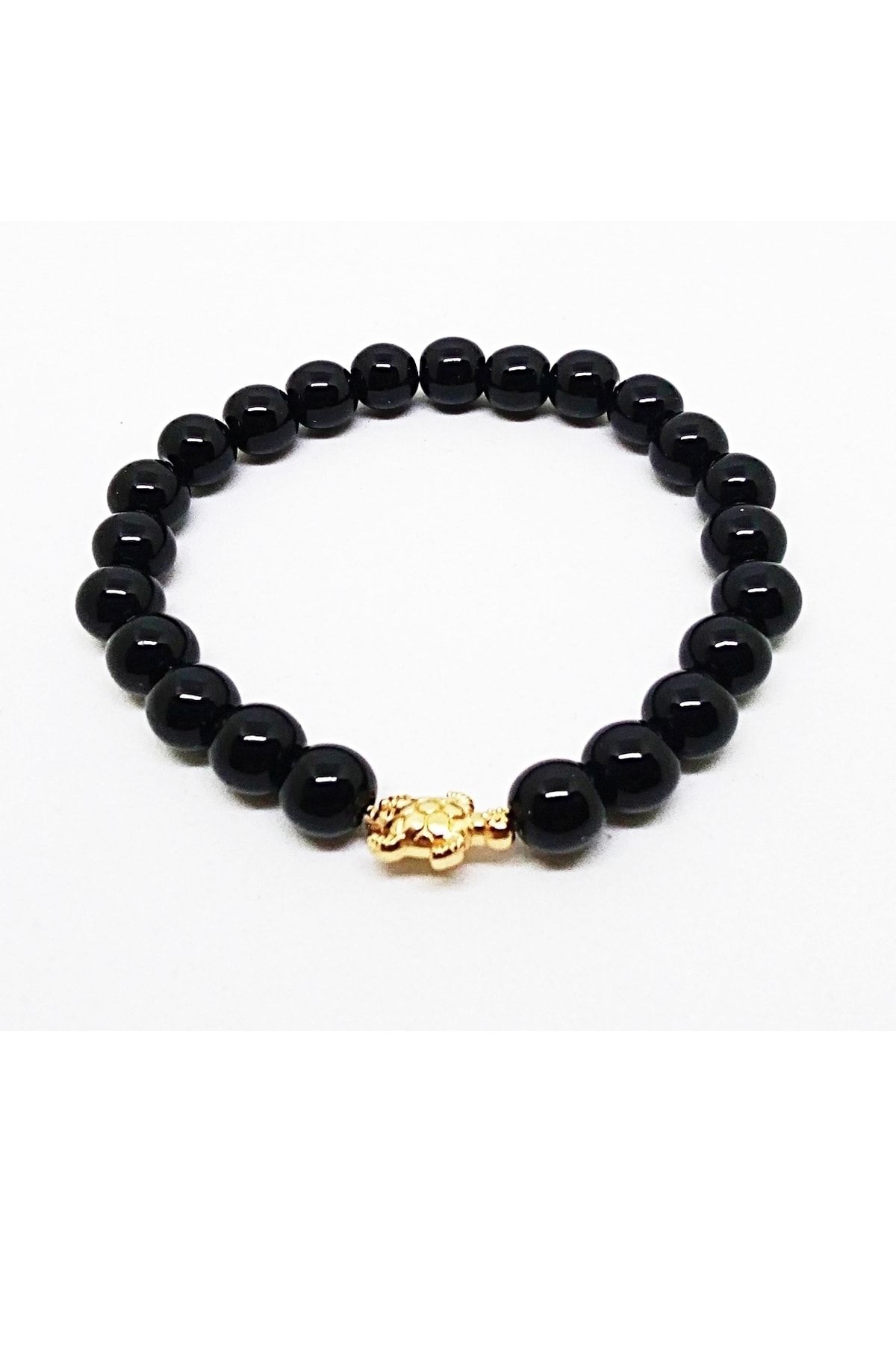 Şirin Kaplumbağa Figürlü Parlak Oniks Bileklik - Görsel 2