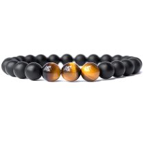 Unisex Kaplangözü-mat Oniks Tasarım Doğaltaş Bileklik 72441bl