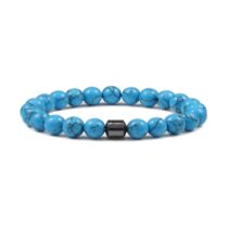 Boru Hematit Taşlı Mavi Havlit Doğaltaş Bileklik