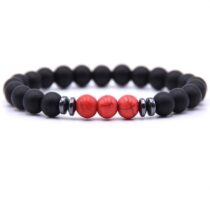 Oniks Hematit Kırmızı Havlit Doğaltaş Bileklik