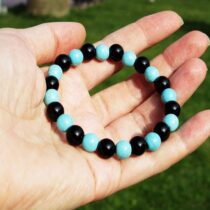 Turkuaz Parlak Oniks Doğaltaş Kadın Bileklik