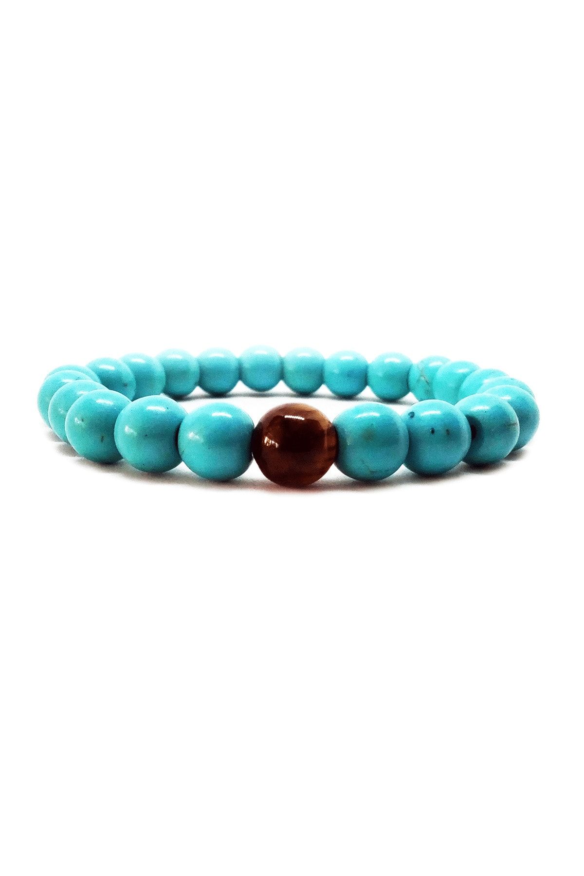 Turkuaz Kaplangözü Doğaltaş Kadın Bileklik 72384bl