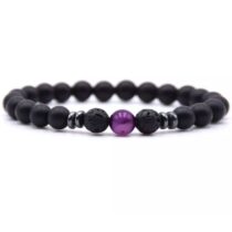 Mat Oniks Lav Hematit Tekli Doğaltaş Tasarım Bileklik