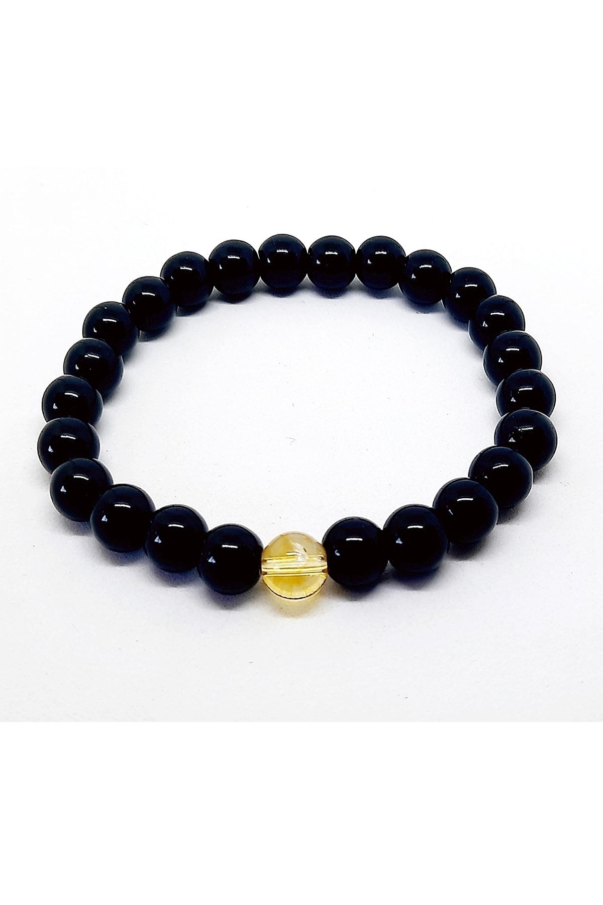 Tekli Sitrin (para Taşı) Oniks Doğaltaş Unisex Bileklik - Görsel 2