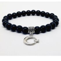 Sallantılı Ayyıldız Figürlü Oniks Doğaltaş Unisex Bileklik