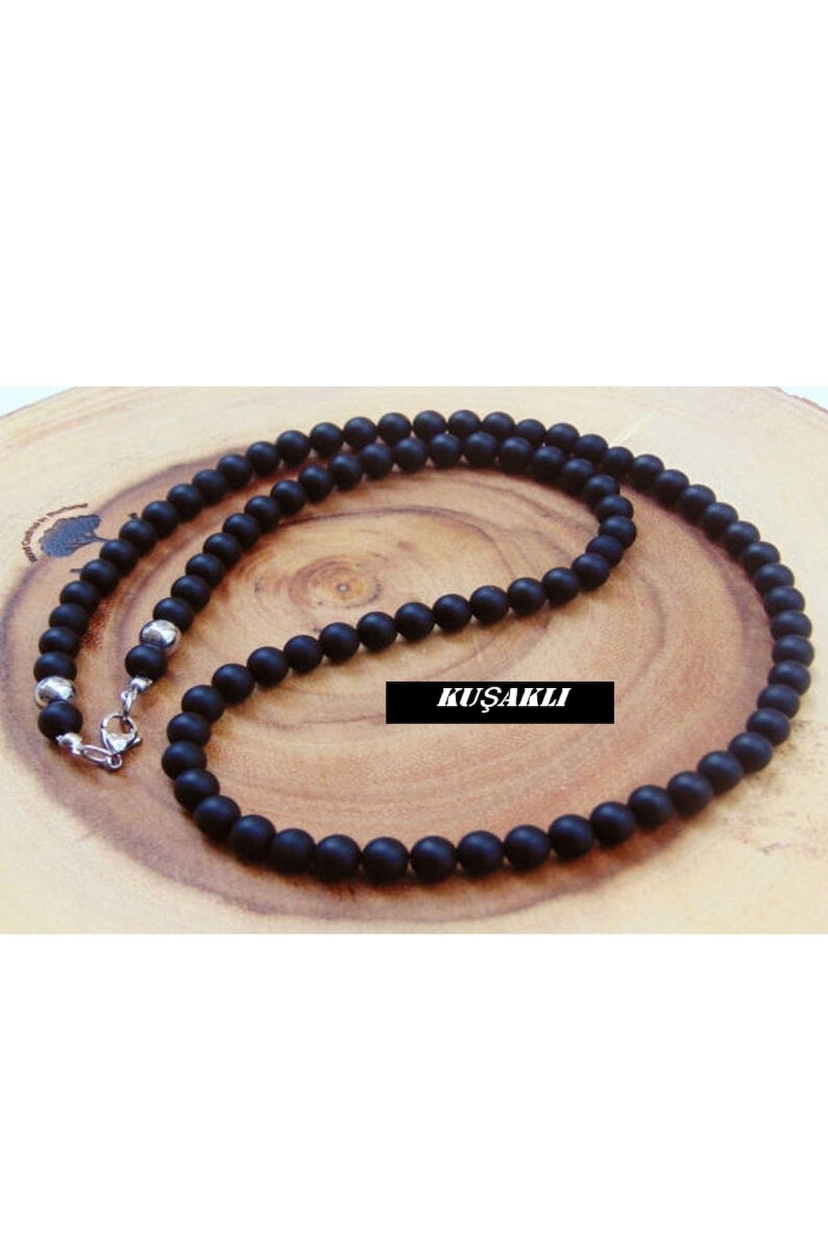 Mat Oniks Doğaltaş Erkek Kolye - Görsel 2