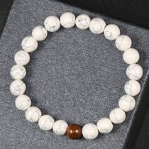 Kaplangözü Taşlı Beyaz Havlit Doğaltaş Kadın Bileklik