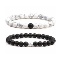 Beyaz Havlit-mat Oniks Doğaltaş Bileklik Set