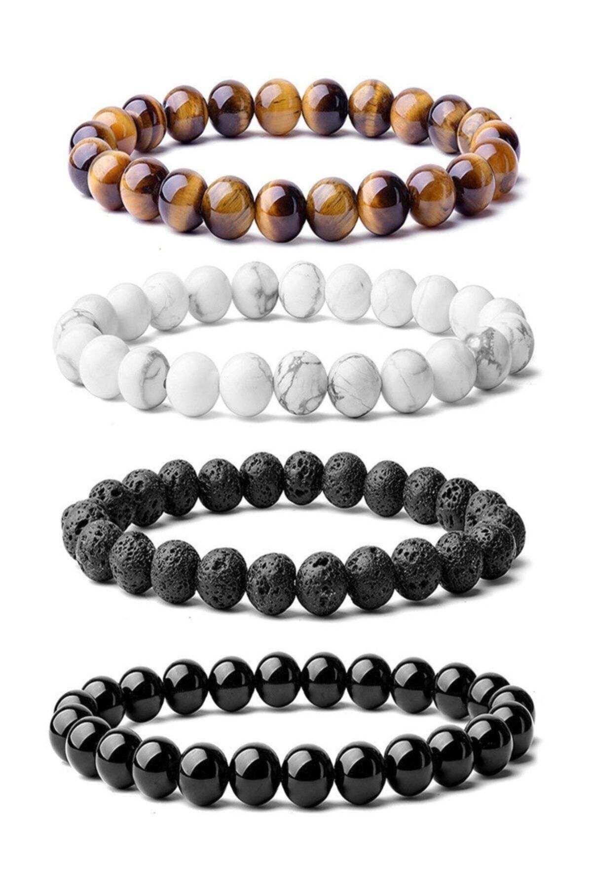 Erkek 4 Lü Doğaltaş Bileklik Seti