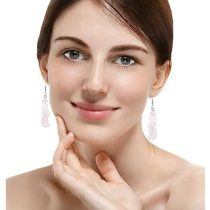 Sevgi Aşk Pembe Kuvars Küpe