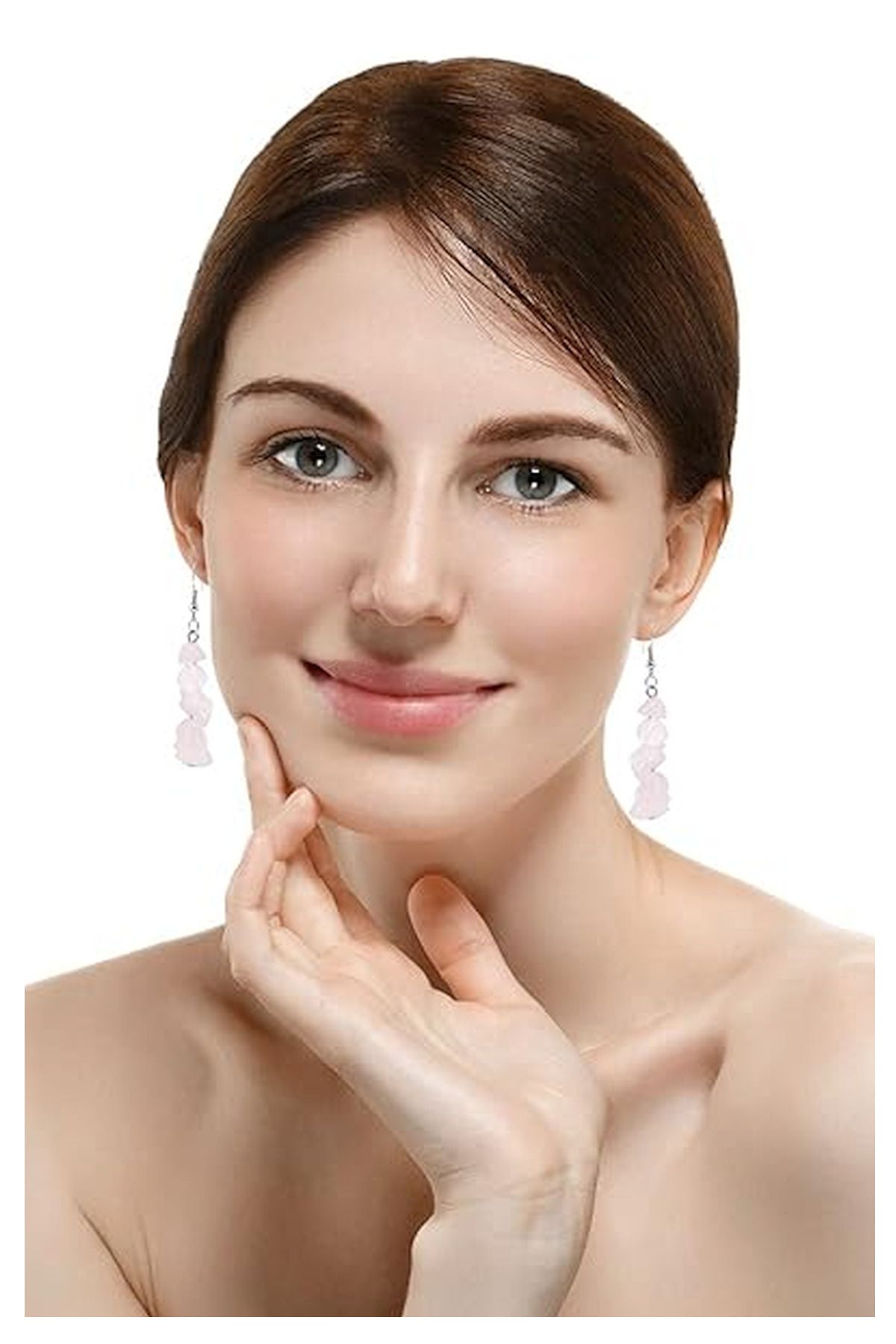 Sevgi Aşk Pembe Kuvars Küpe