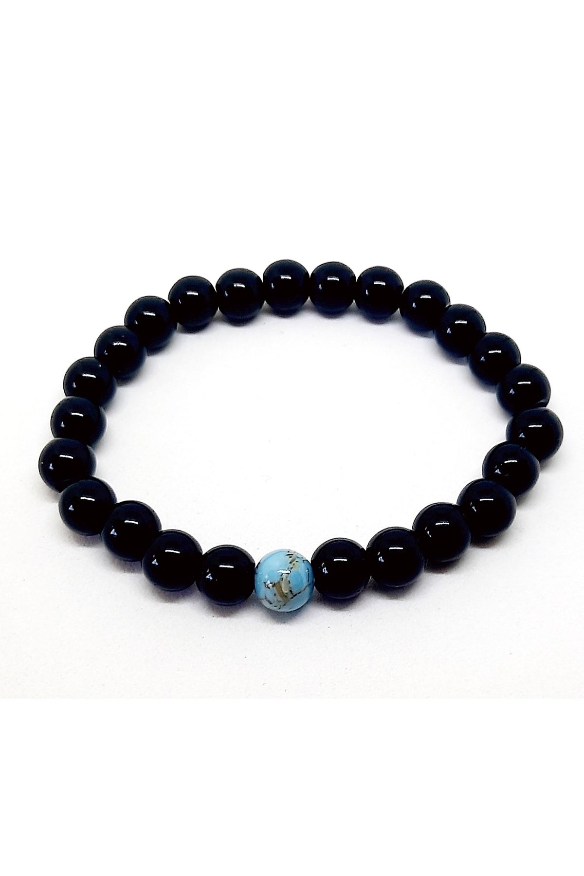 Tekli Sedefli Kuvars Oniks Doğaltaş Unisex Bileklik