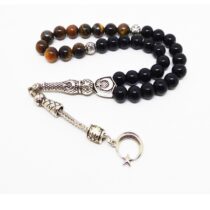 Ayyıldız Püsküllü Oniks Kaplangözü Doğaltaş Tesbih