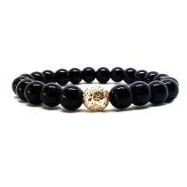 Erkek Beyaz Lav Taşı Oniks Doğaltaş Bileklik 72407BL