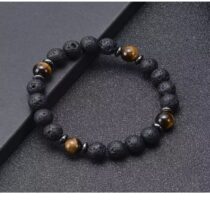 Lav Kaplangözü Hematit Doğaltaş Çakra Enerji Bileklik