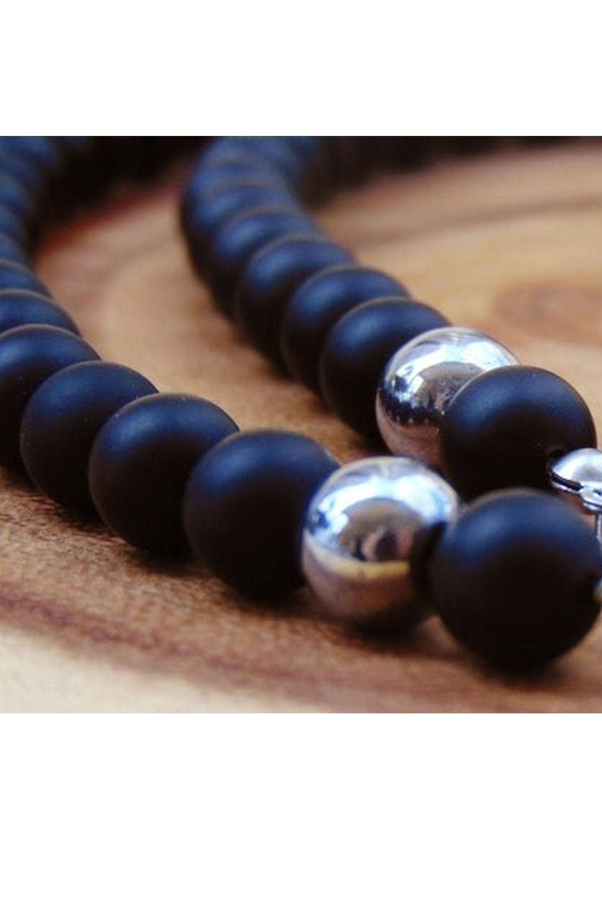 Mat Oniks Doğaltaş Erkek Kolye - Görsel 4