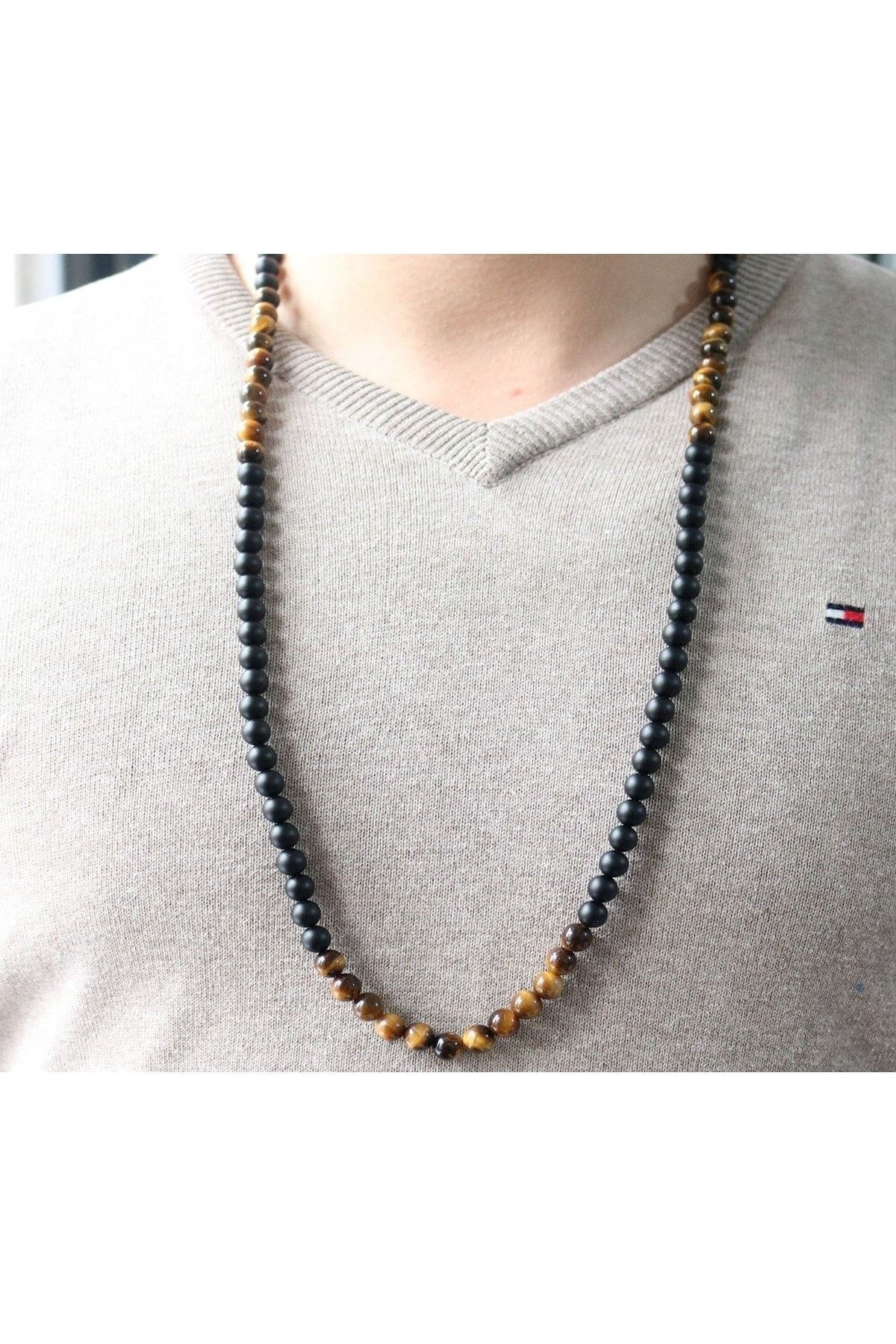 Kaplangözü Mat Oniks Erkek Doğaltaş Kolye - Görsel 5