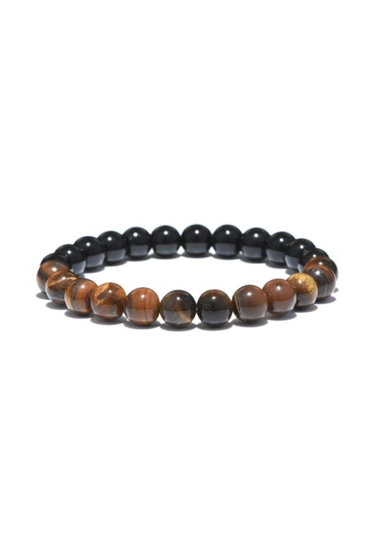 Unisex Parlak Oniks Ve Kaplangözü Doğaltaş Bileklik