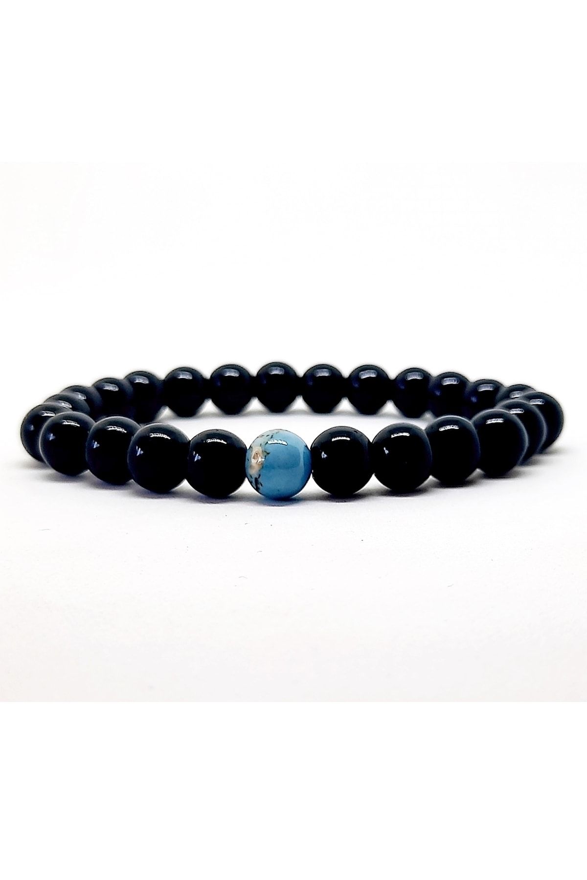 Tekli Sedefli Kuvars Oniks Doğaltaş Unisex Bileklik - Görsel 2