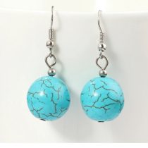 Sade Turkuaz Doğaltaş Küpe (1 Çift) 3 cm