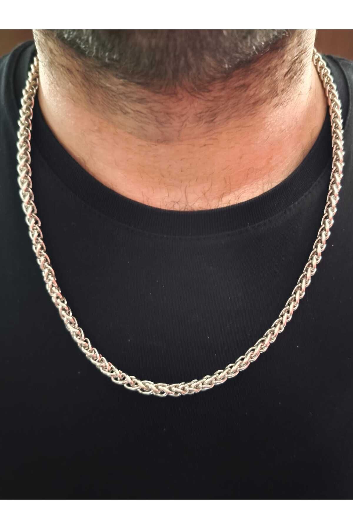 2li Kalın Kral Model Erkek Zincir Kolye ve Bileklik Seti - Görsel 3