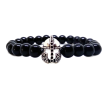 Erkek Gladyatör Maskesi Oniks Doğaltaş Erkek Bileklik 72410BL