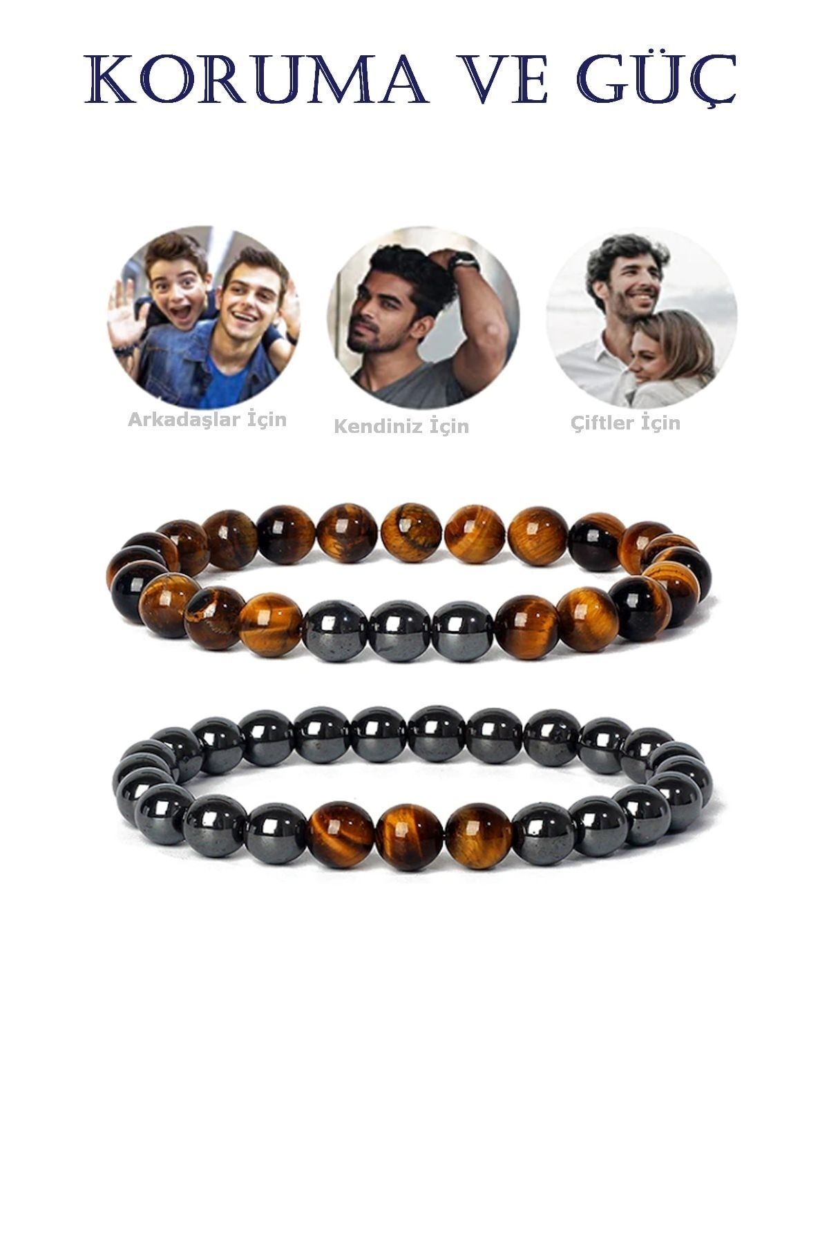 Ikili Koruma-güç Bilekliği (kaplangözü-hematit)